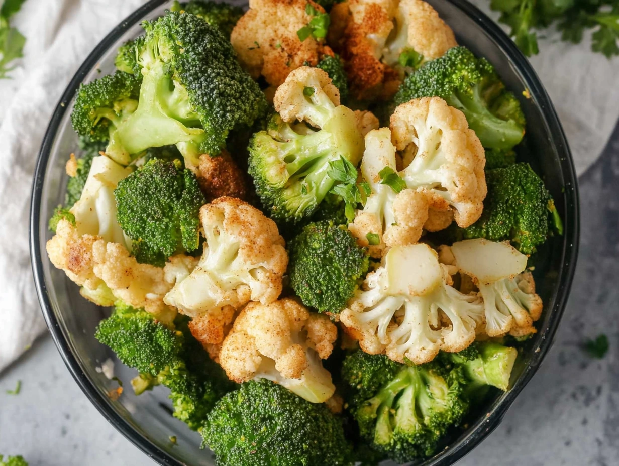 Air Fryer Broccoli and Cauliflower