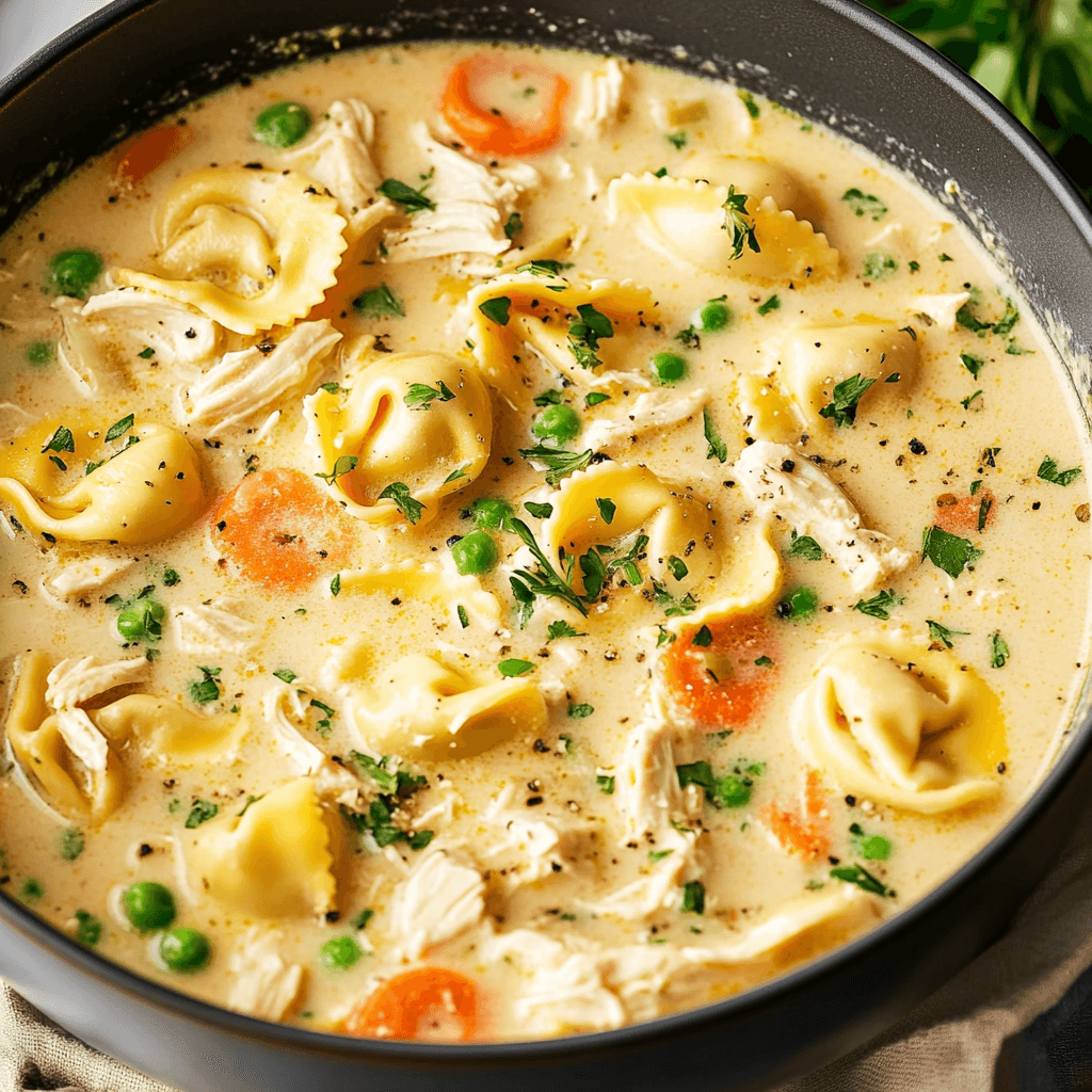 Creamy Chicken Tortellini Soup