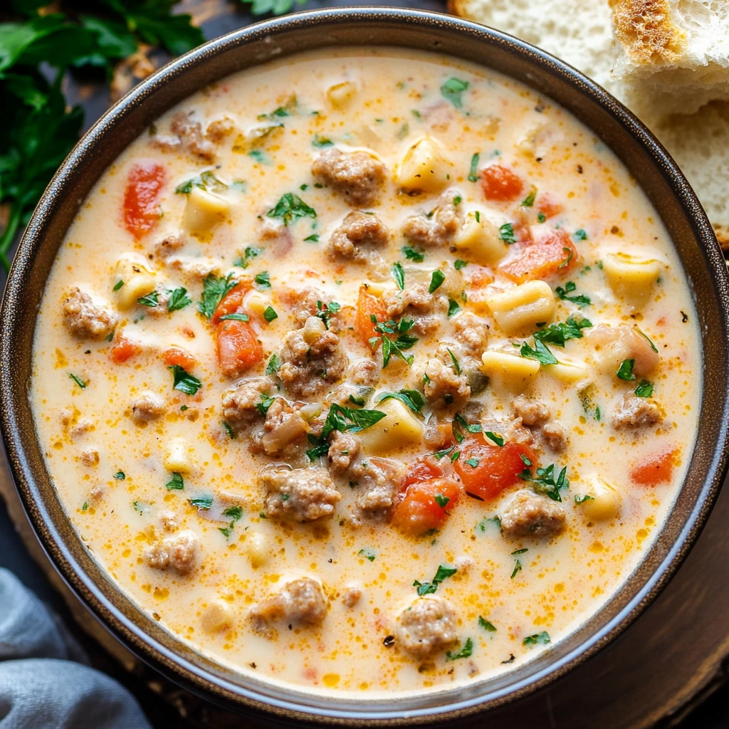 Creamy Parmesan Italian Sausage Soup