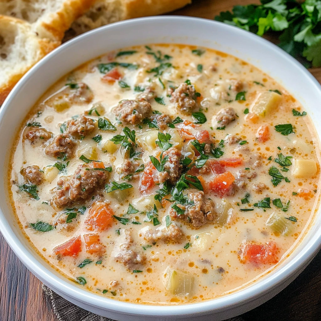 Creamy Parmesan Italian Sausage Soup