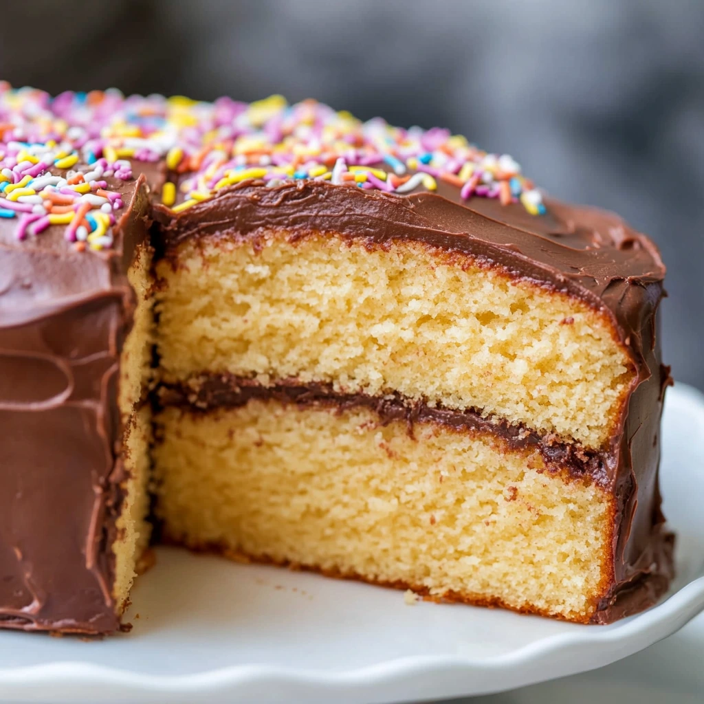 Vanilla Cake with Chocolate Frosting