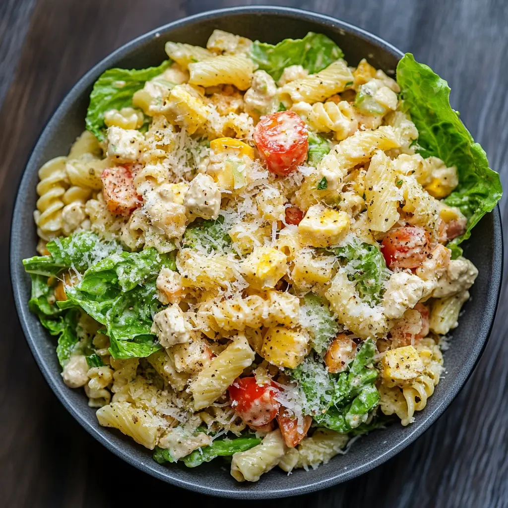 Caesar pasta salad