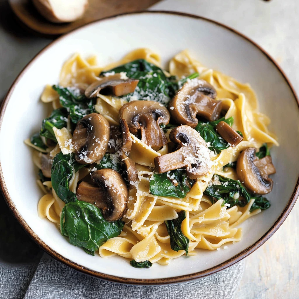 Mushroom and Spinach Pasta Recipe 