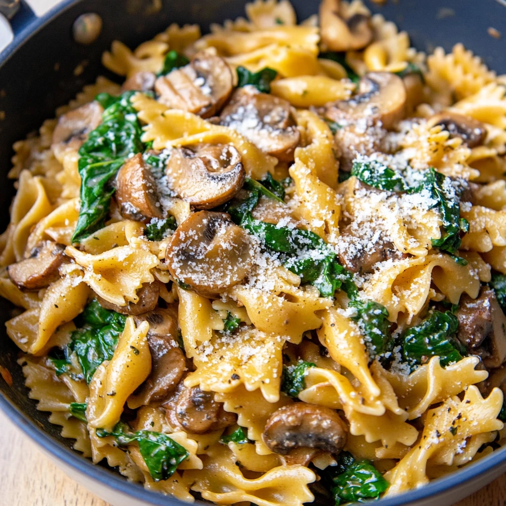 Mushroom and Spinach Pasta Recipe 