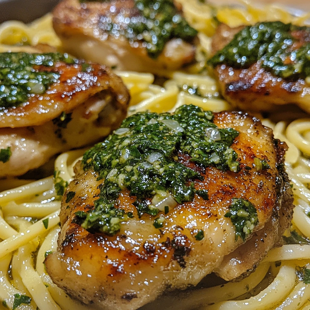 Chimichurri Chicken Thighs Pasta