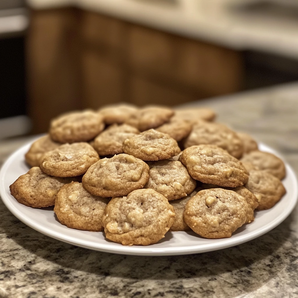 Freshly baked banana bread cookies