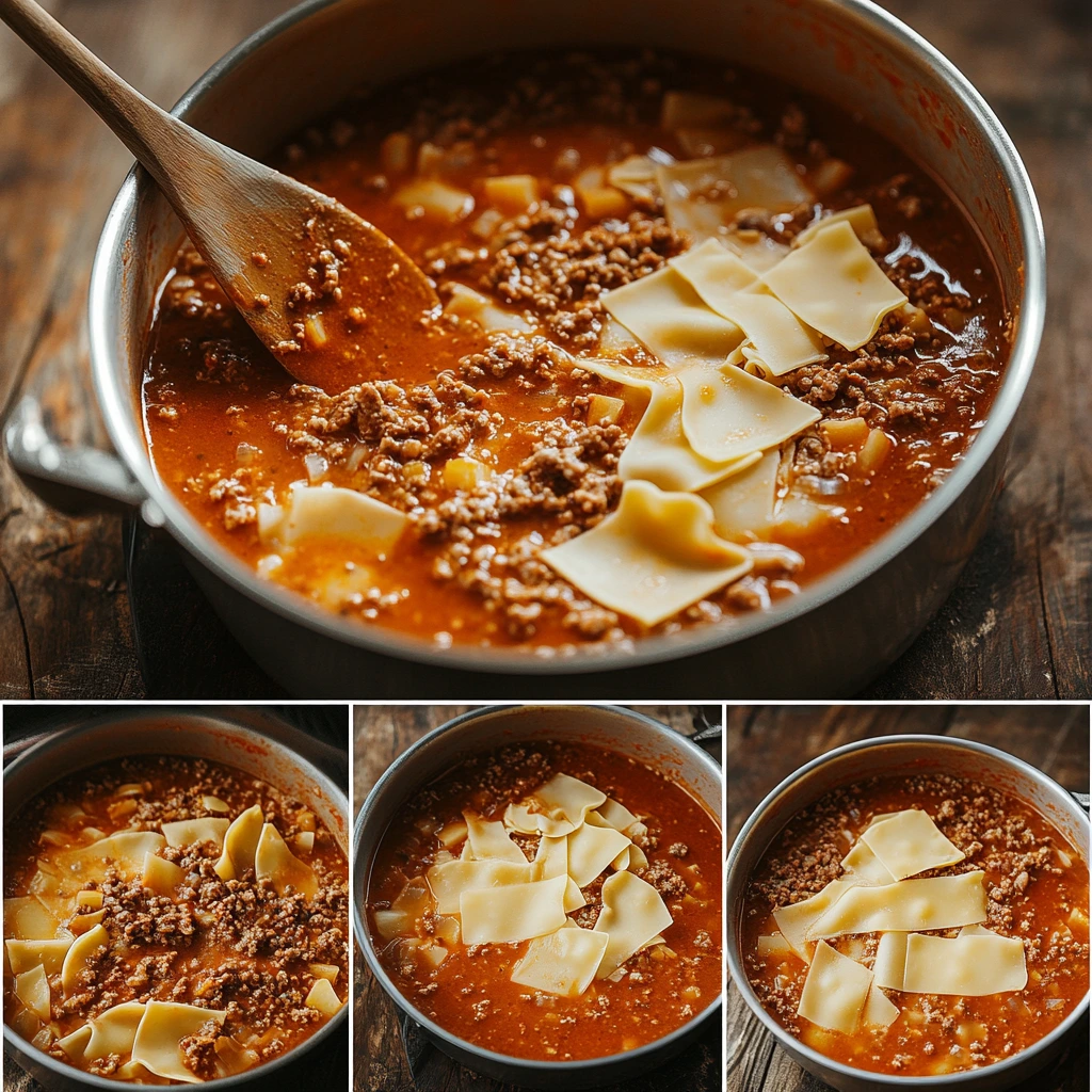 steps to make lasagna soup