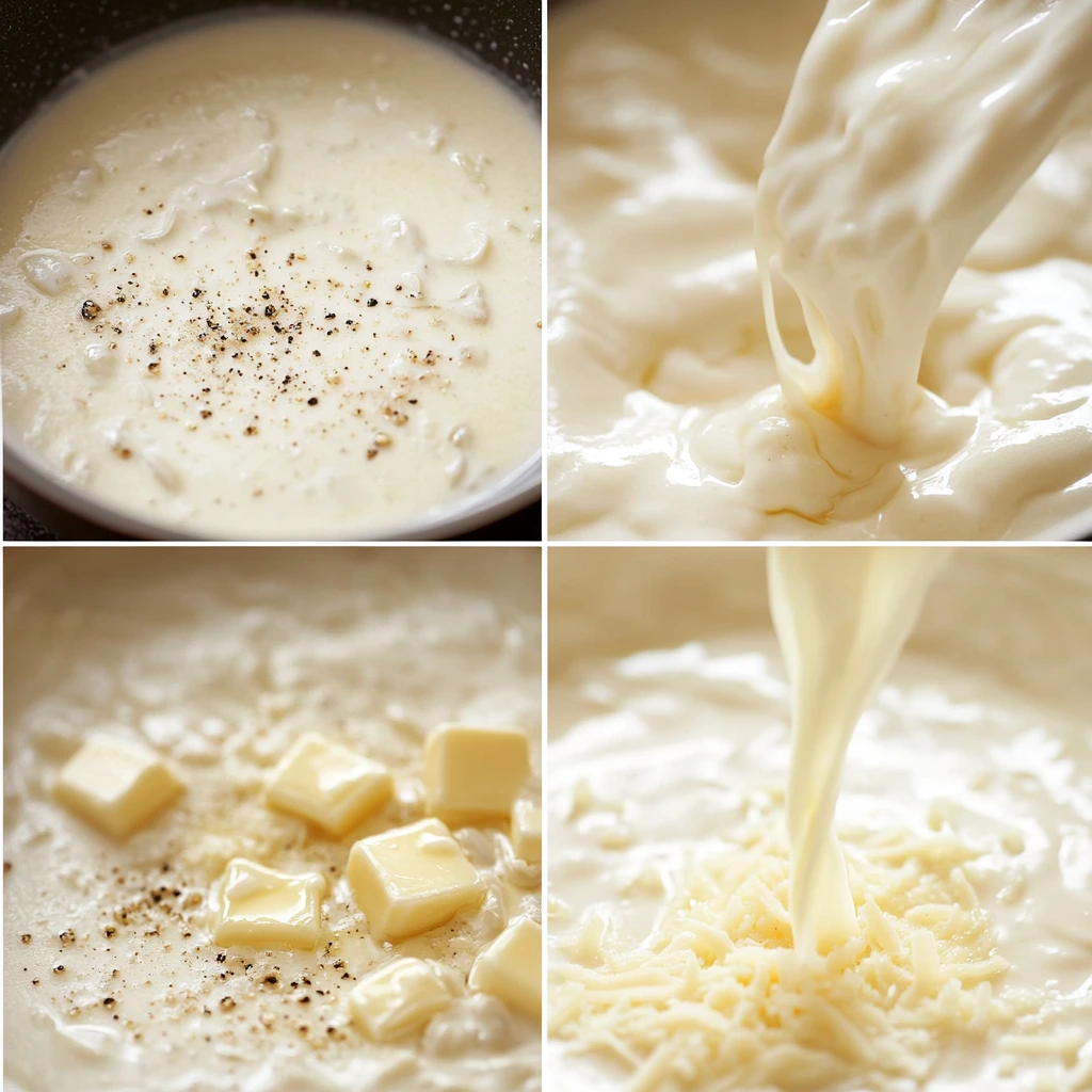 steps to make Alfredo sauce recipe